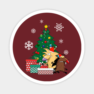 Angry Beavers Around The Christmas Tree Magnet